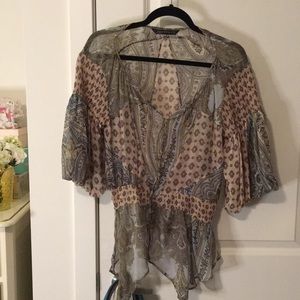 NWOT Zara Boho Sheer Top